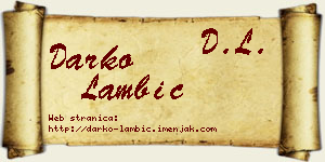 Darko Lambić vizit kartica